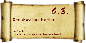Oreskovics Berta névjegykártya